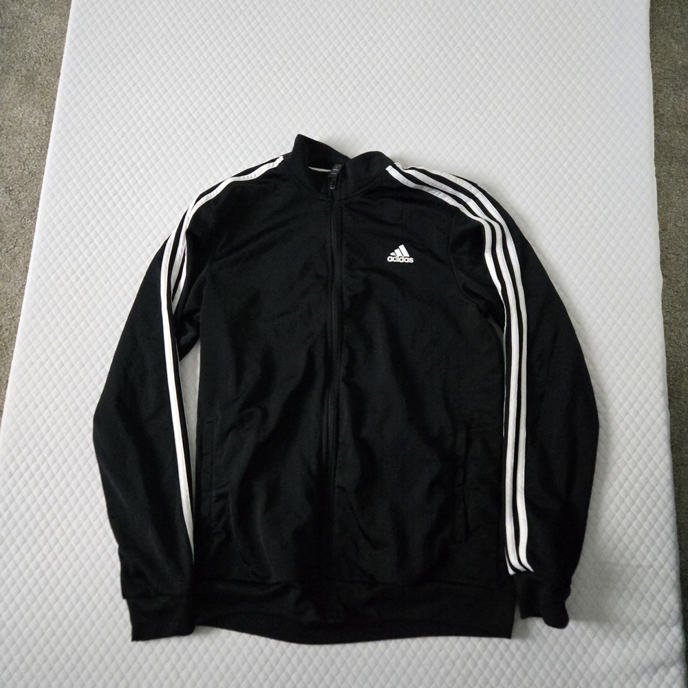 Adidas Men's Black and White Track Jacket
